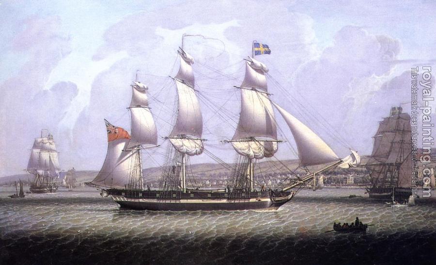 Robert Salmon : A Frigate of the Baltic Fleet off Greenock
